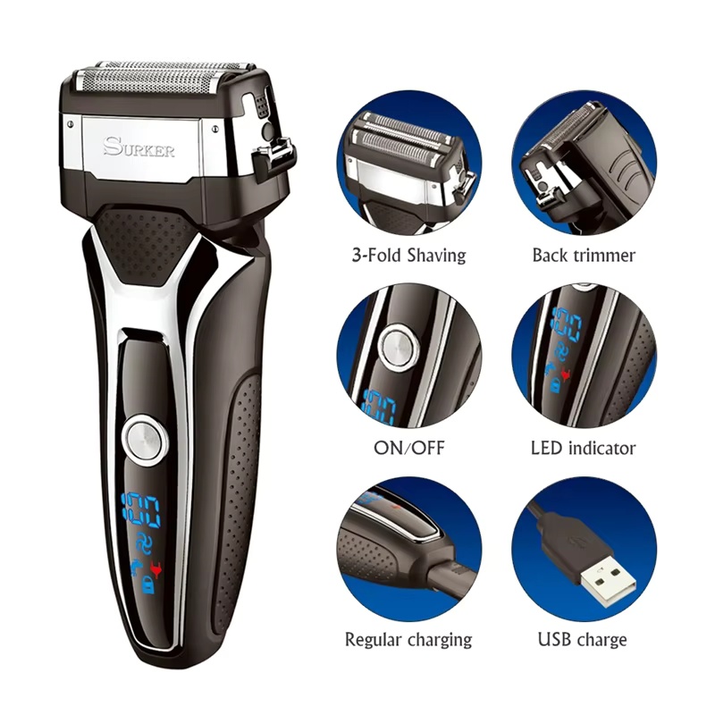 Men'S Grooming Razor Kit - Электробритва Surker для мужчин, перезаряжаемая интеллектуальная